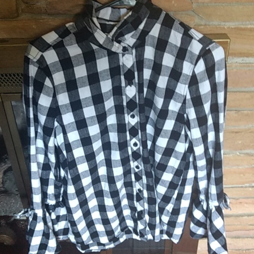 Flannel style, long sleeved shirt